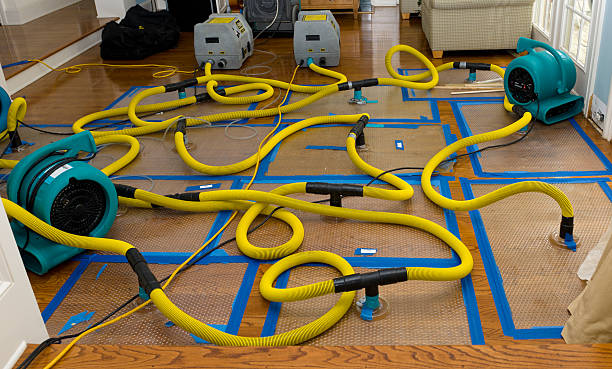 Professional Flood Damage Restoration technician working in Leeds, MA